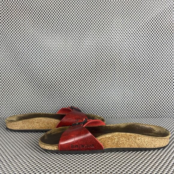Birkenstock Madrid Sandals Womens 37 Red Buckle Slide On Casual Made In Germany - Picture 5 of 15